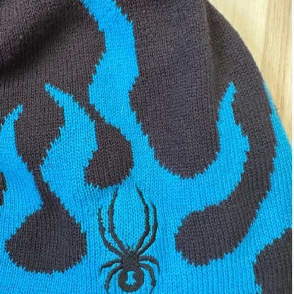 Spyder Flame Beanie – Brown & Blue Knit Winter Hat - Picture 4 of 8